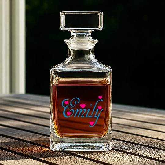 ♥ټI Love Emily-Vector Cute Confession Designټ♥ Whiskey Decanters
