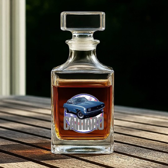 Bold Camaro in Blue Whiskey Decanters