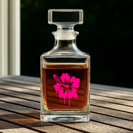 gladditudes Grunge Hibiscus Whiskey Decanters