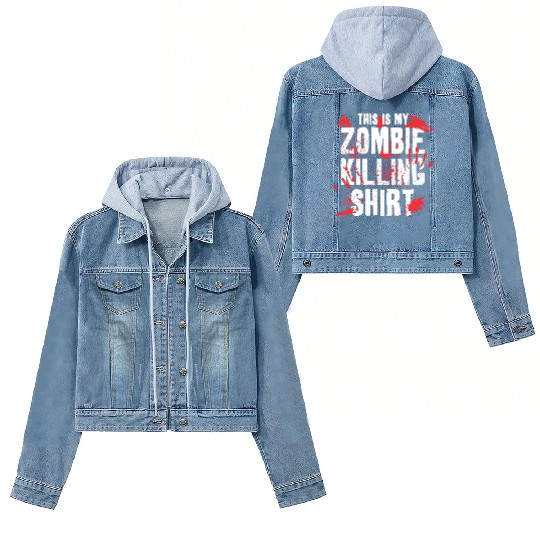 THIS IS MY ZOMBIE KILLING Women's Denim Jackets