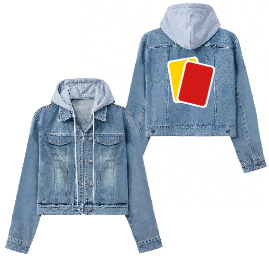 Red yellow card Women's Denim Jackets
