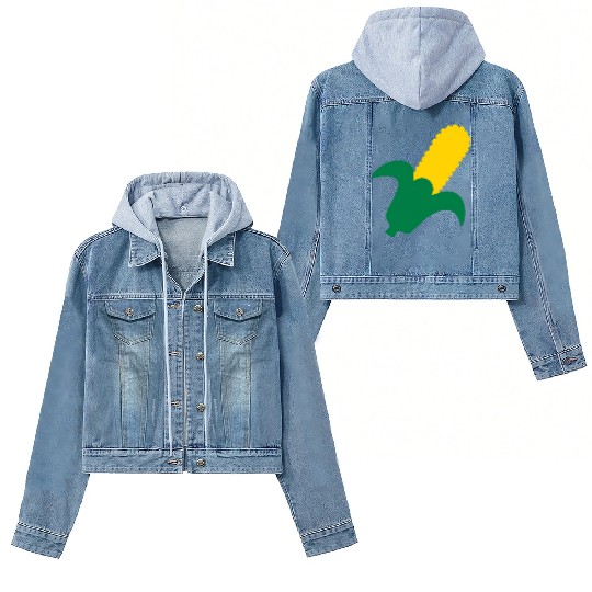 corn corncob farmer farming vegetable food gift Women's Denim Jackets