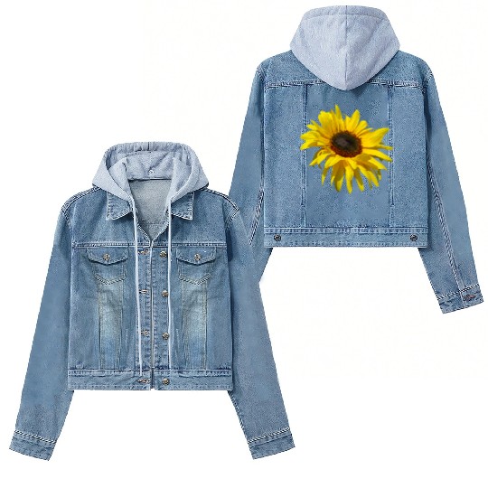 blooming sunflower sunflowers blooms flowers petal Women's Denim Jackets