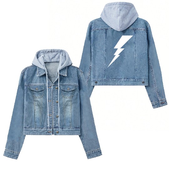Lightning Bolt Geometric Vector Shape Women's Denim Jackets