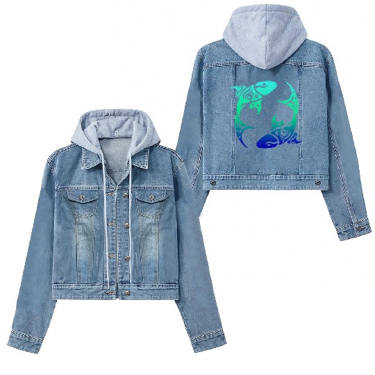 T Tattoo Pisces Horoscope Gift Idea Women's Denim Jackets