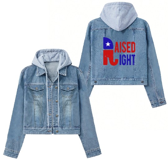 Raised Right Proud Republican Elephant Logo Usa Women's Denim Jackets