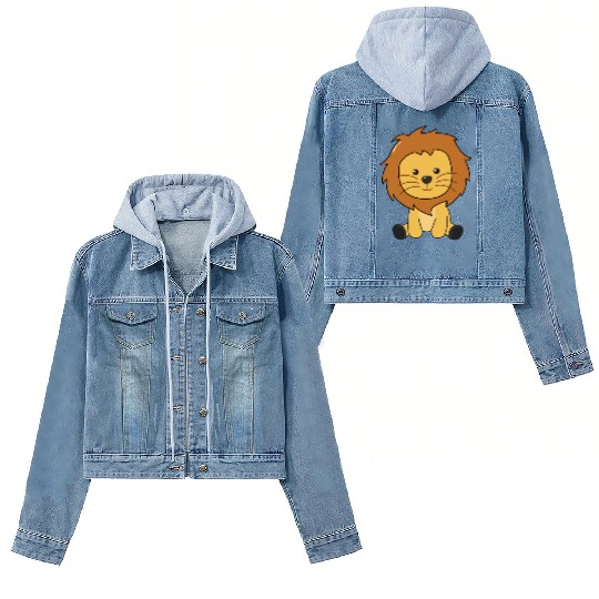Lion Cute Animals For Kids Lion King Women's Denim Jackets