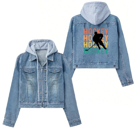 Vintage Retro Hockey Women's Denim Jackets
