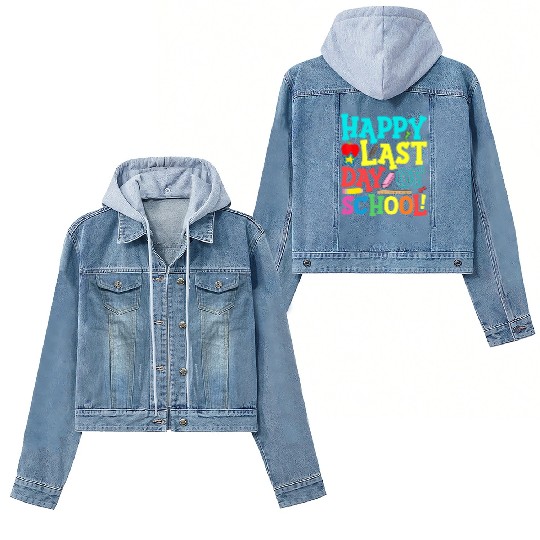 Happy Last Day Of School Teacher Women's Denim Jackets