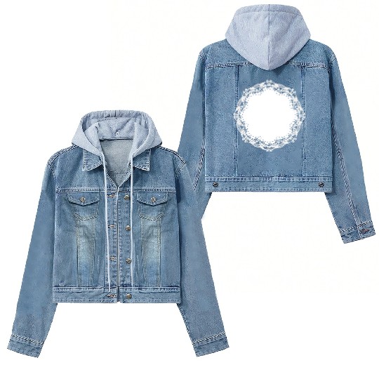 snow-white cake lace as a frame and decoration Women's Denim Jackets