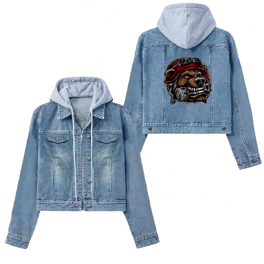 Biker bear Women's Denim Jackets