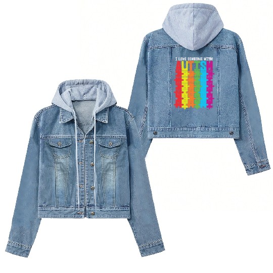 I Love Someone With Autism Women's Denim Jackets