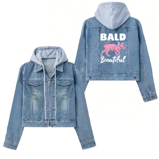 Bald Is Beautiful Sphynx Cat Hair less Sphynx Women's Denim Jackets