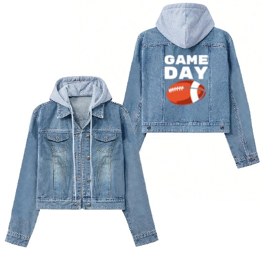 Vintage American Football Game Day Women's Denim Jackets