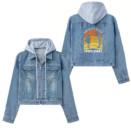 World's best pops ever. Happy father's day Women's Denim Jackets