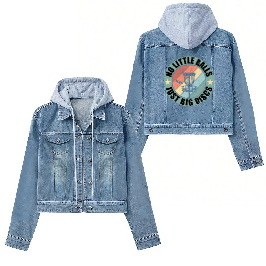Funny Retro Disc Golf Vintage Design Women's Denim Jackets