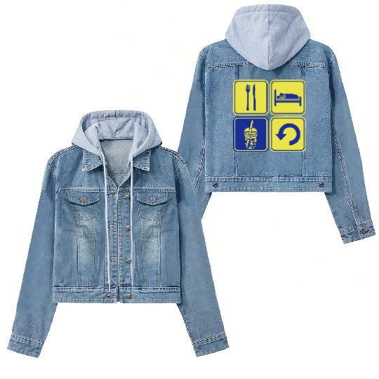 Repeat Boba Tea daily Women's Denim Jackets