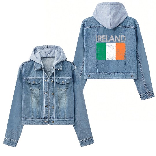 Vintage Ireland Irish Flag Pride Women's Denim Jackets