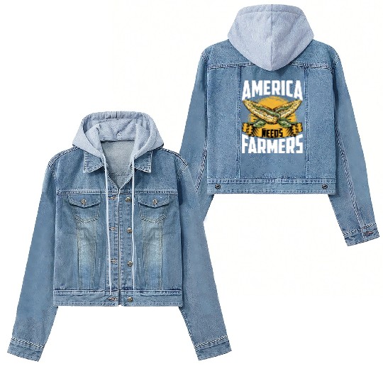 America Needs Farmers Agriculture Farmer Corn Women's Denim Jackets