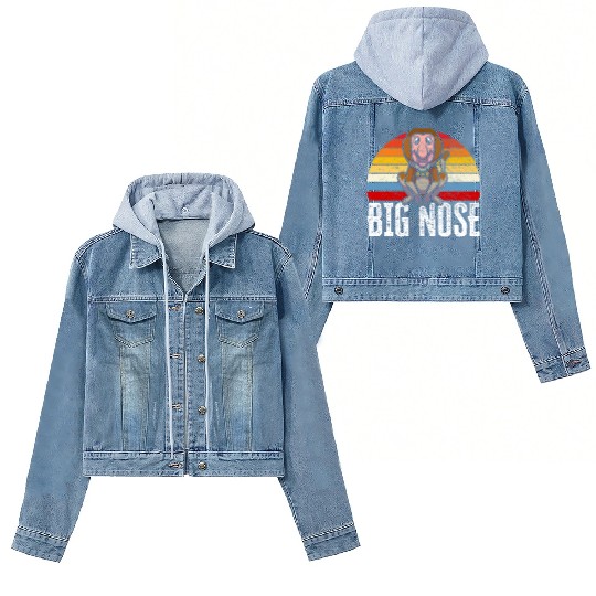 Big Nose Proboscis Monkey Ape Wildlife Zookeeper Women's Denim Jackets