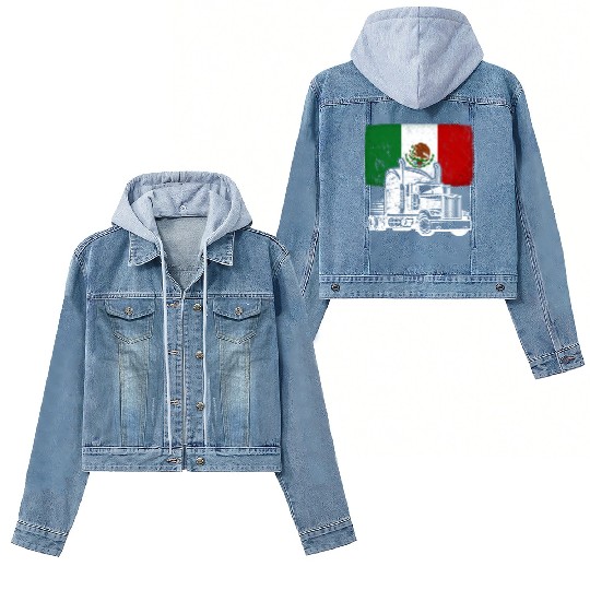 Mexican Flag Themed Truck Design For A Mexican Women's Denim Jackets