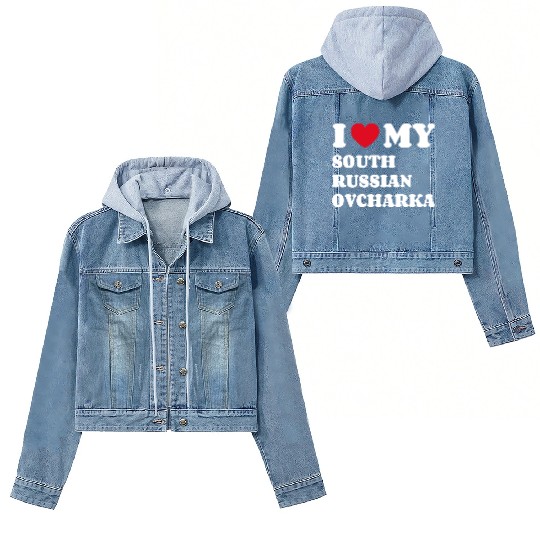 I Love My South Russian Ovcharka Women's Denim Jackets