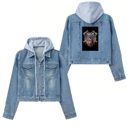 Viking Warrior Skull Women's Denim Jackets