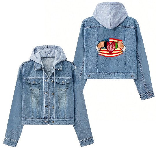 Afghanistan Who Live in America Afghani Flag Women's Denim Jackets