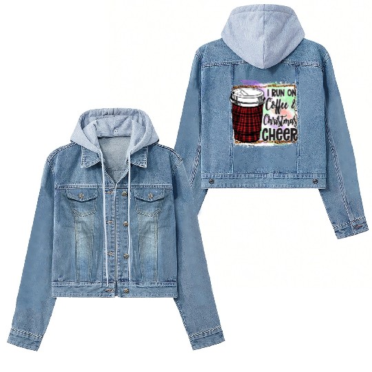 I Run On Coffee Christmas Cheer Women's Denim Jackets