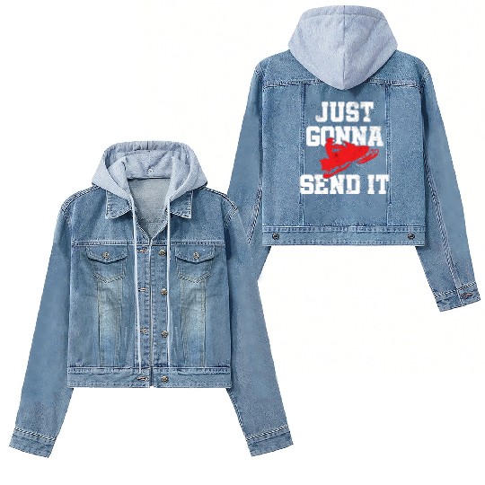 Snowmobile Just Gonna Send It Funny Freestyle Moto Women's Denim Jackets