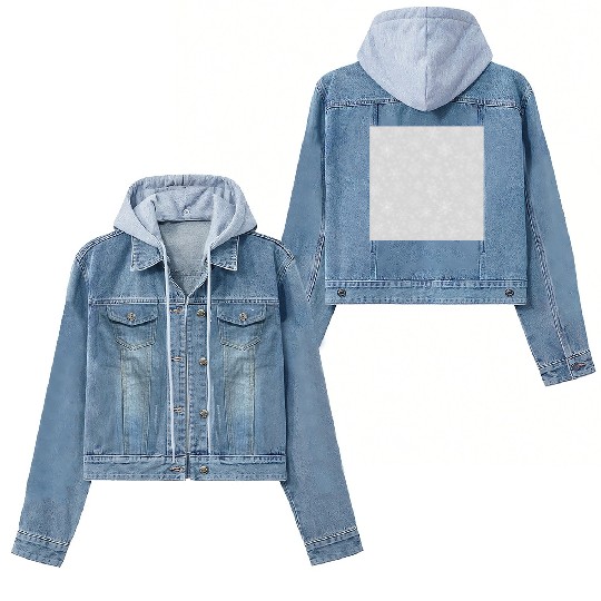 Grey Snowflakes Pattern Women's Denim Jackets