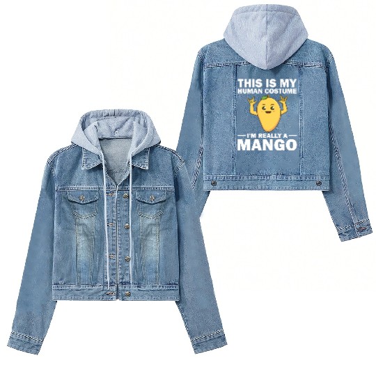 Funny This Is My Human Costume Mango Fruit Lover Women's Denim Jackets