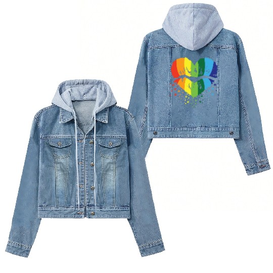 LBGT Flag Gay Pride Human Vintage Rainbow Women's Denim Jackets