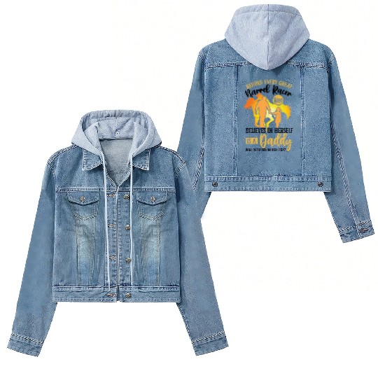 Barrel Racing Dad Rodeo Equestrian Horse Barrel Women's Denim Jackets