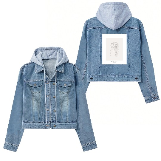 beige minimalist woman line art Women's Denim Jackets