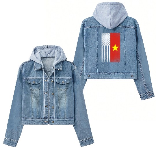 Vietnam Design for proud Vietnamese Americans Women's Denim Jackets