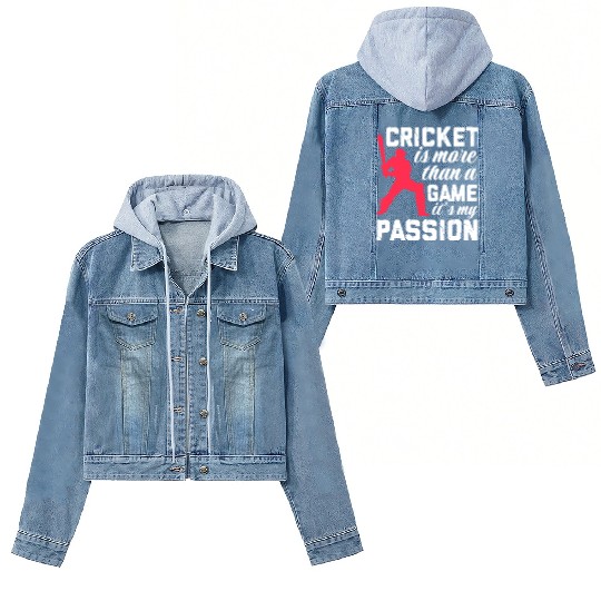 Cricket Is More Than A Game It's A Passion Women's Denim Jackets
