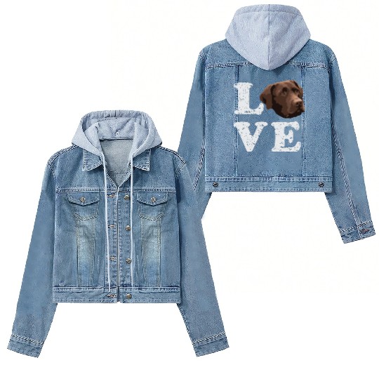 I Love My Chocolate Lab Labrador Retriever Dog Women's Denim Jackets