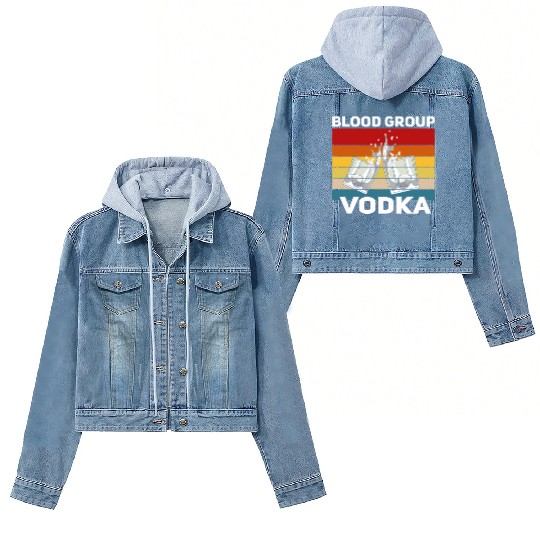 Funny vodka alcohol saying motif Women's Denim Jackets
