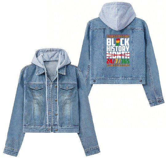 Black History Month 2023 Black History 24/7/365 Women's Denim Jackets