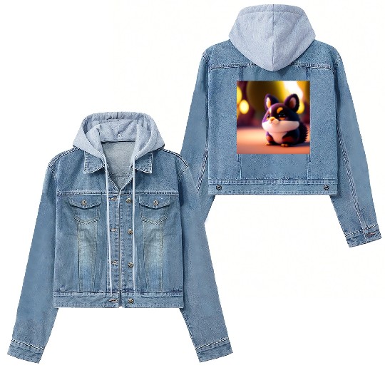 dog mom cuddling puppy Women's Denim Jackets