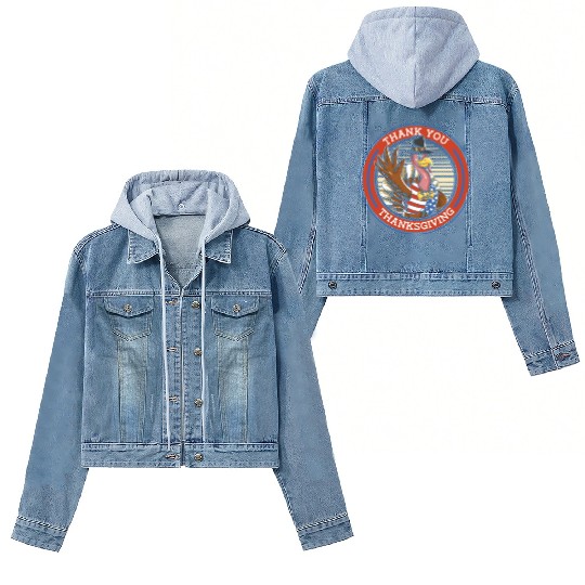 Thanksgiving Us Flag Women's Denim Jackets