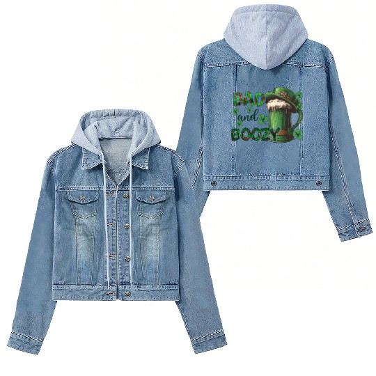 Mens St Patricks Day Irland Irish Green Shamrock Women's Denim Jackets