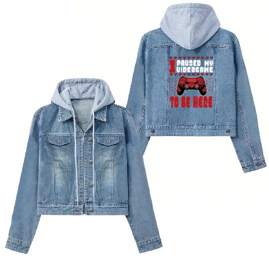 I Paused My Game To Be Here Mens Kids Boys Women's Denim Jackets