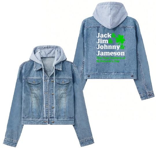 Jack Jim Johnny Jameson Father of St Patrick Day Women's Denim Jackets