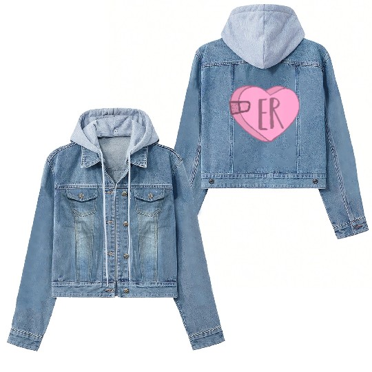 Cute ER Nurse Candy Heart Women's Denim Jackets