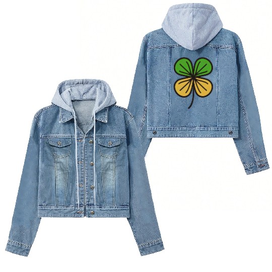 Patrick s day four leaf clover png Women's Denim Jackets