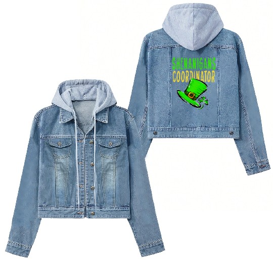 Shenanigans Coordinator St PDay Gnomes Green Proud Women's Denim Jackets