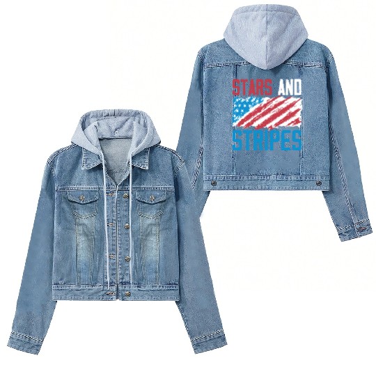 Stars And Stripes America USA Flag 4th Of July Women's Denim Jackets