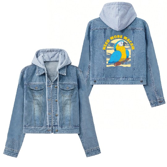 Macaw Parrot Lover Nature Zoo Animal Pet Women's Denim Jackets